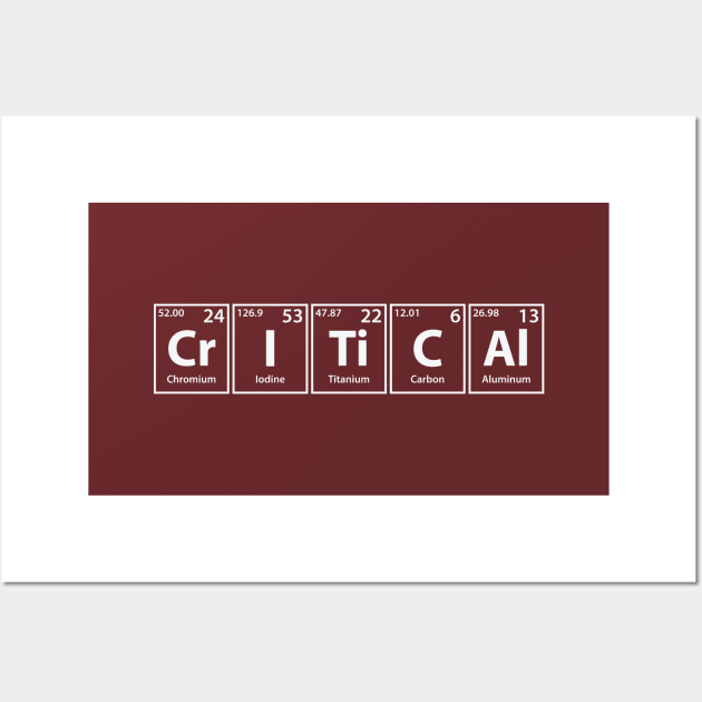 Critical (Cr-I-Ti-C-Al) Periodic Elements Spelling Wall Art by cerebrands